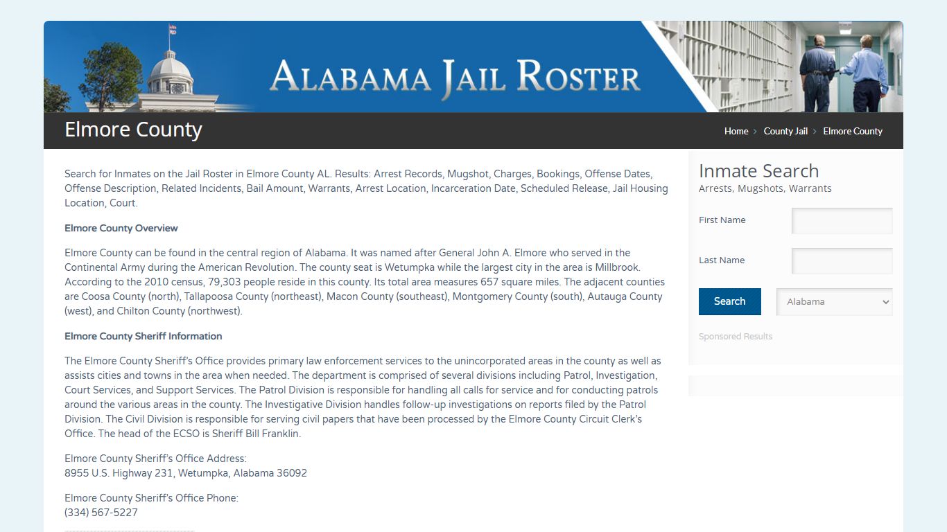 Elmore County | Alabama Jail Inmate Search